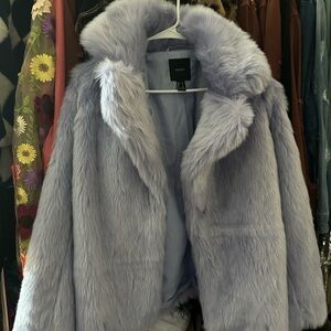 Faux Fur Lavender Coat - Women's Lavender Jacket